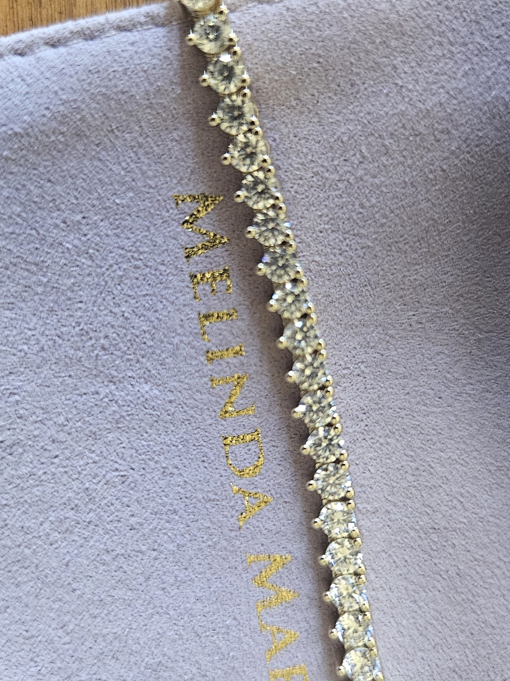 Melinda Maria  Not Your Basic Tennis Choker  Gold|White Diamondettes - Picture 2 of 8